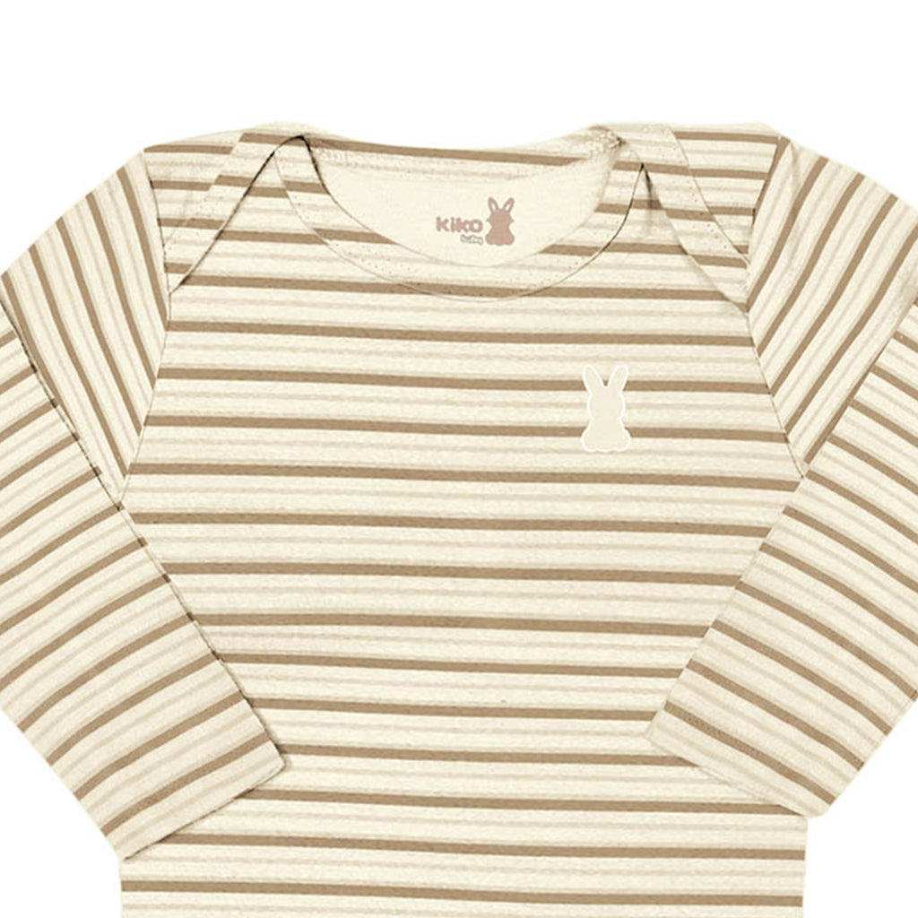 Body Manga Longa Bebê Menino Listrado - Kiko Baby