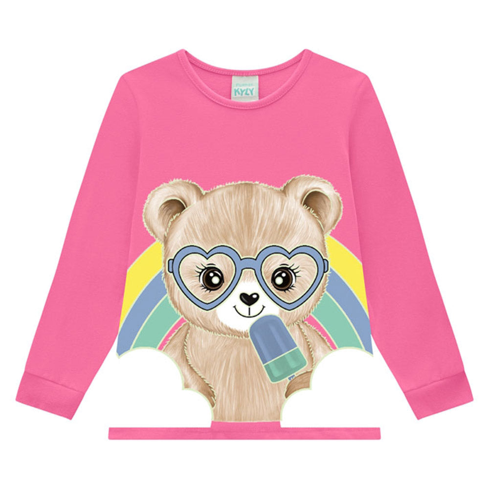Pijama Infantil Menina Ursinha Nuvens - Kyly