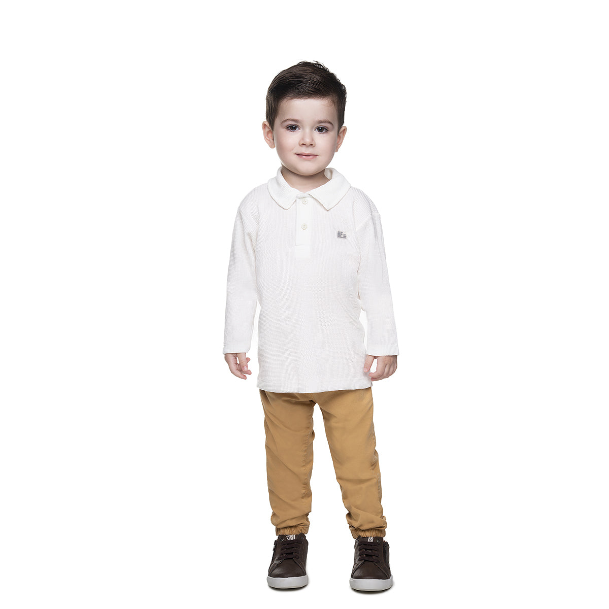 Camisa Polo Infantil Manga Longa Malha Waffle - Have Fun