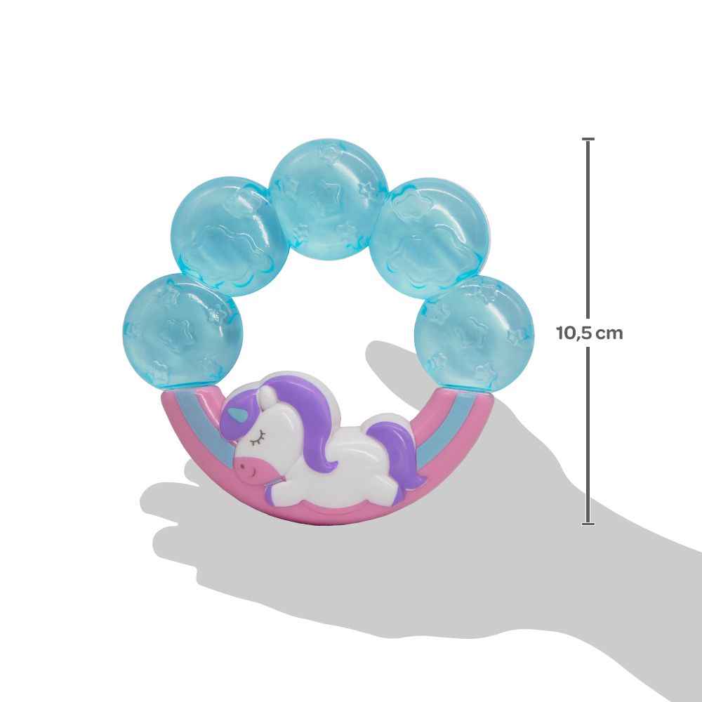 Mordedor Bebê Com Água Unicórnio - Buba