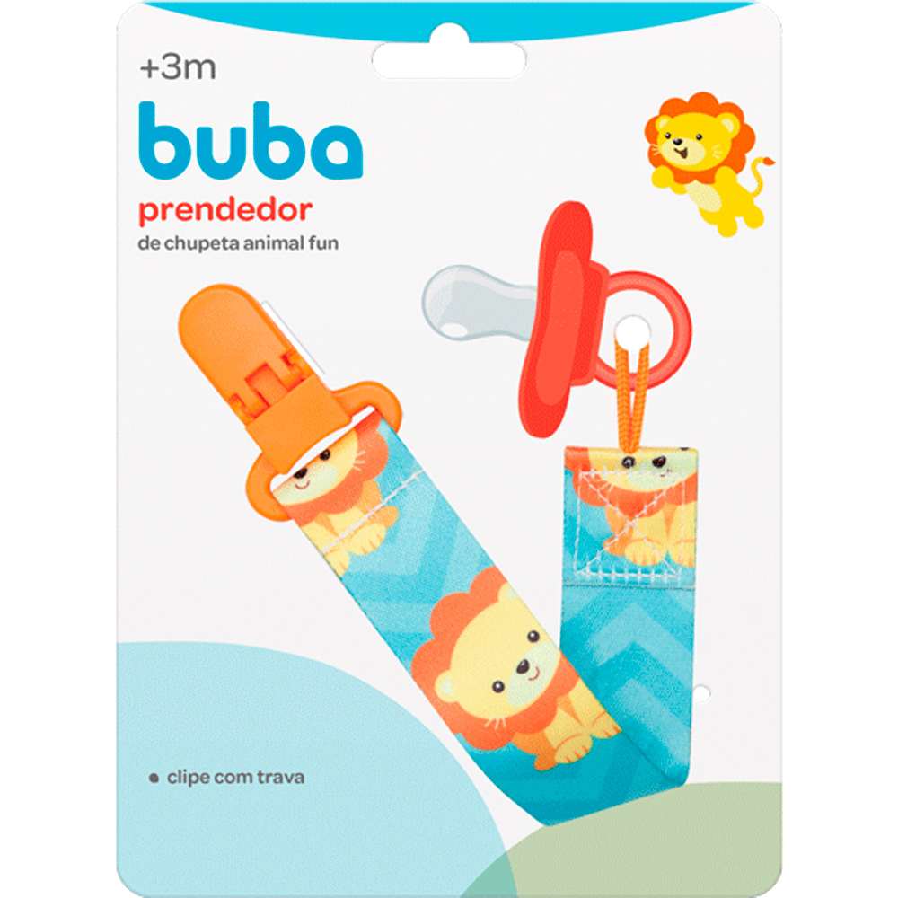 Prendedor de Chupeta Animal Fun Leão - Buba