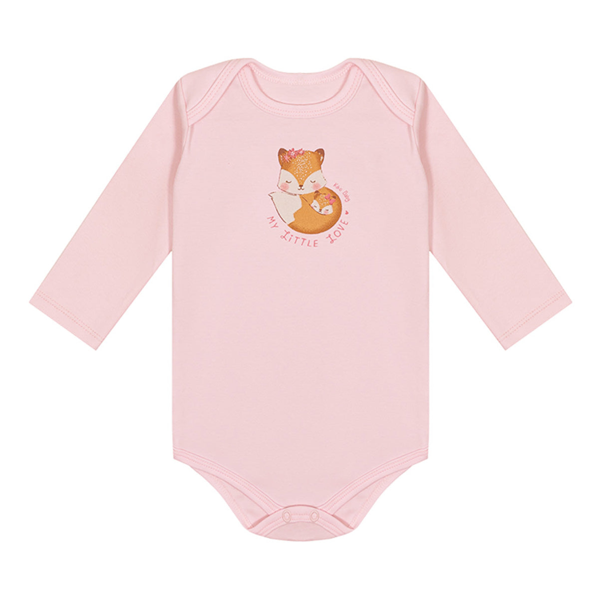 Body Manga Longa Bebê Menina Raposa - Kiko Baby