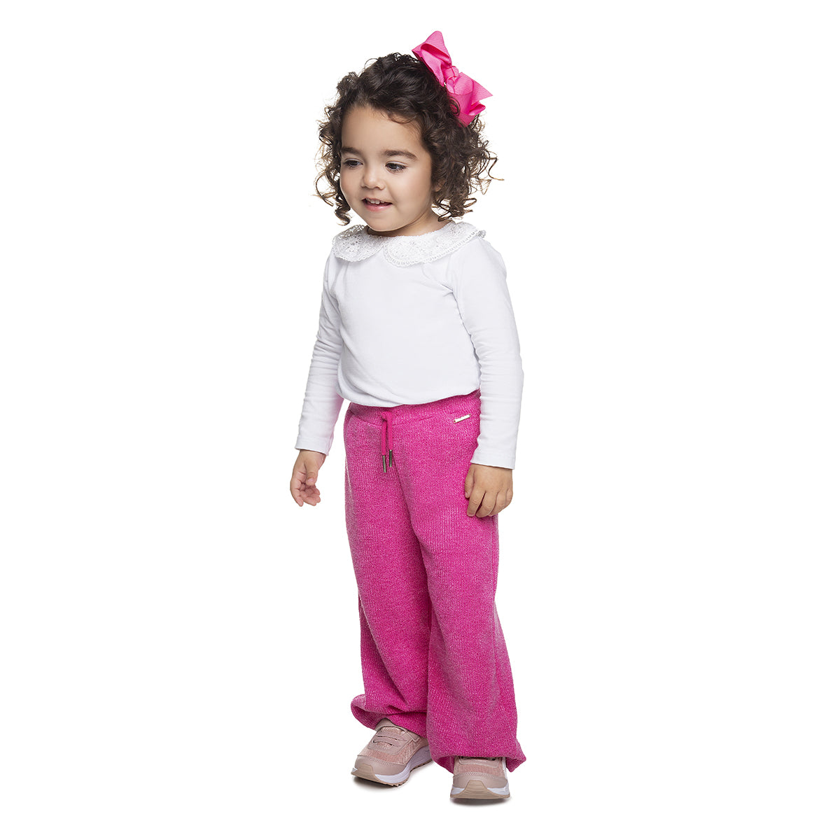 Blusa Infantil Feminina Gola Rendada em Cotton - Have Fun