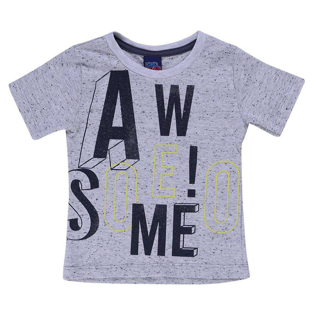 Camiseta Meia Malha Botonê Cinza - Kiko e Kika