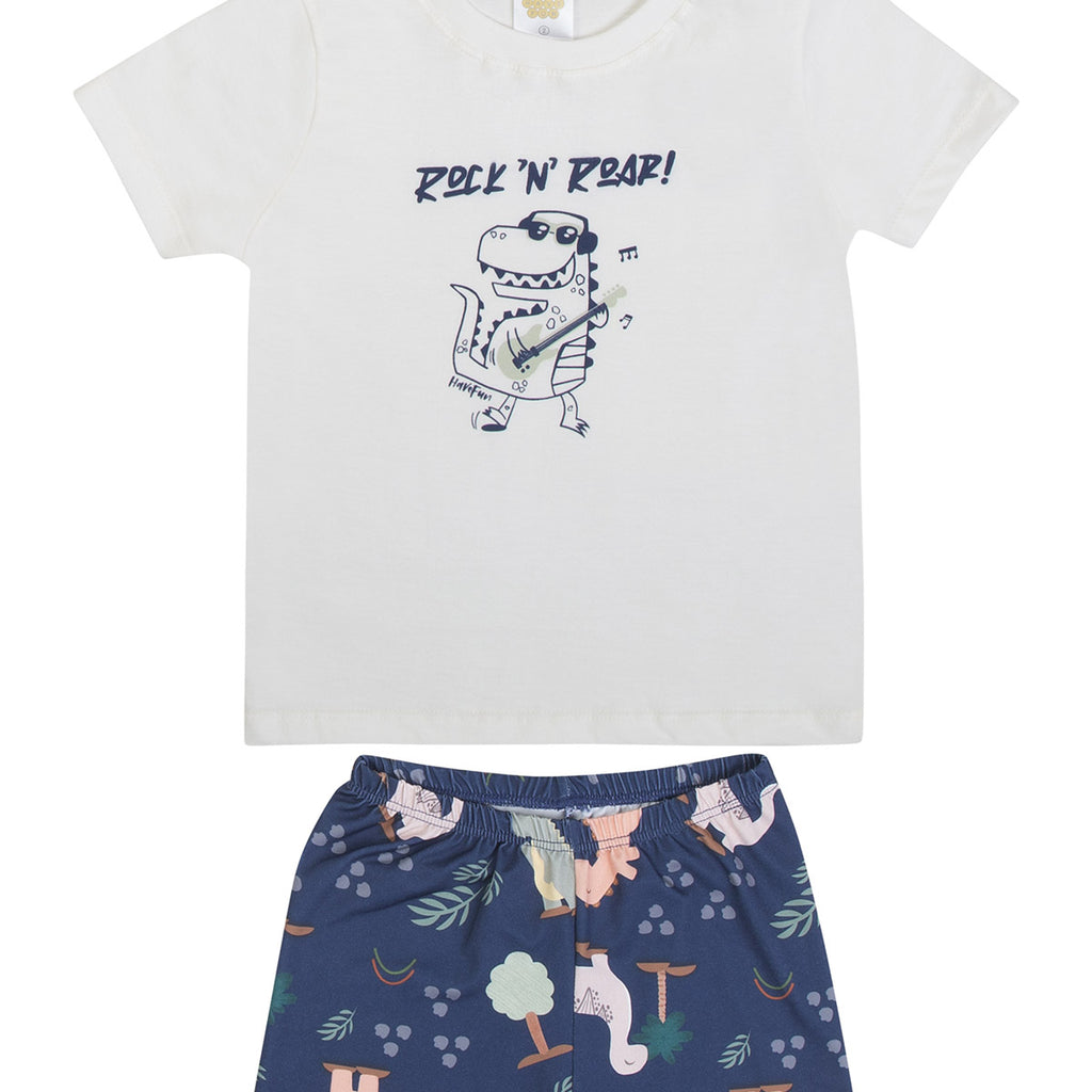 Pijama Menino Rock Roar Dino Brilha no Escuro - Have Fun