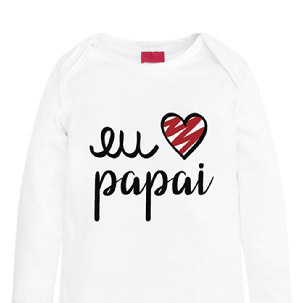 Body Manga Longa Bebê Unissex Eu Amo Papai - Kyly