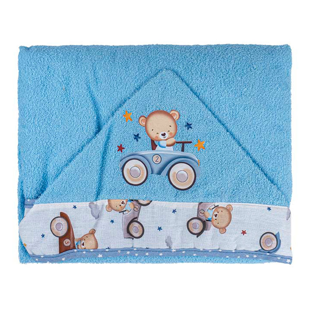 Toalha de Banho C/ Forro de Fralda 67CMX90CM Urso - Bublim