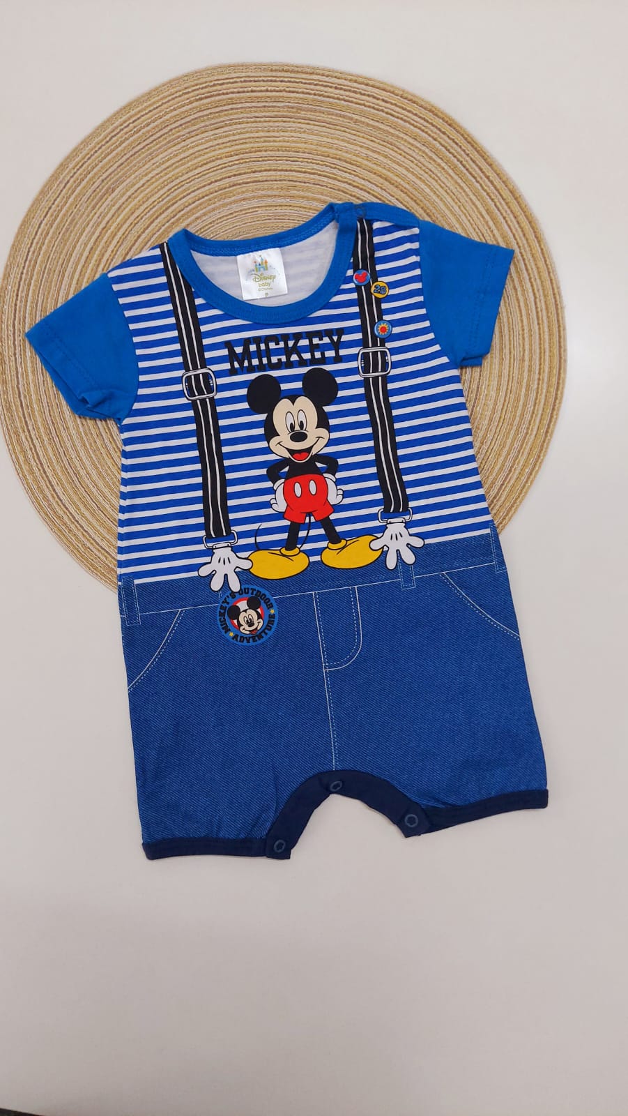 Macaquinho Bebê Disney Mickey Mouse com Listras - Marlan