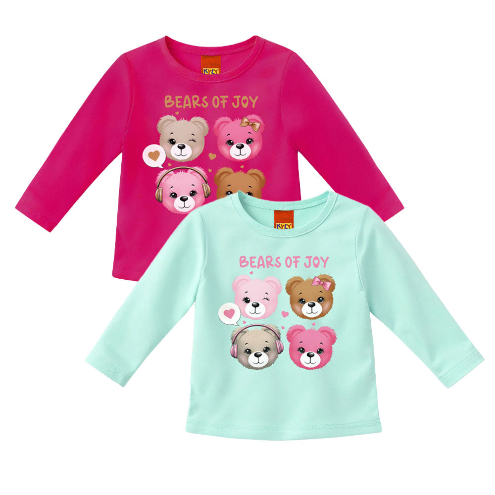 Blusa Infantil Menina Manga Longa Ursinhos - Kyly