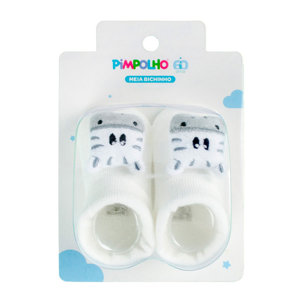 Meia Bichinho Bebê Unissex 00-15 Zebra - Pimpolho
