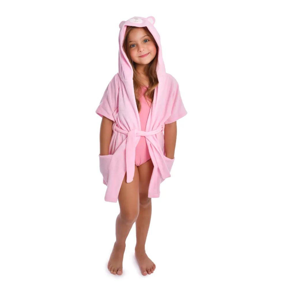 Roupão Bebê e Infantil Menina C/ Capuz Ursinho - Everly