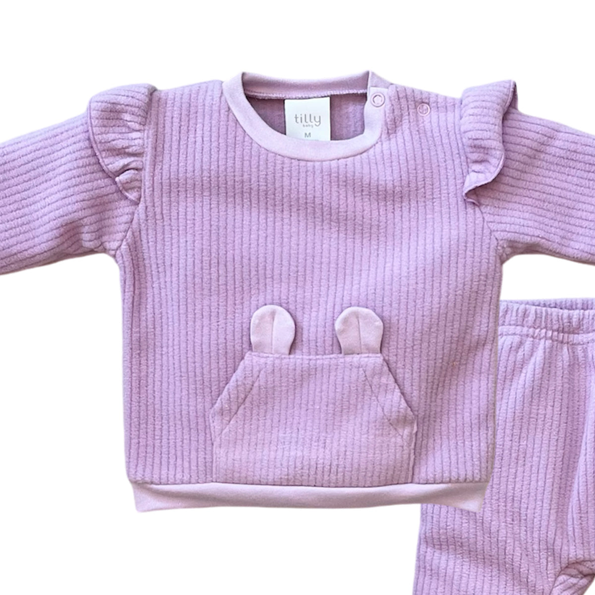 Conjunto Bebê Menina Soft Canelado Casaco e Calça - Tilly Baby