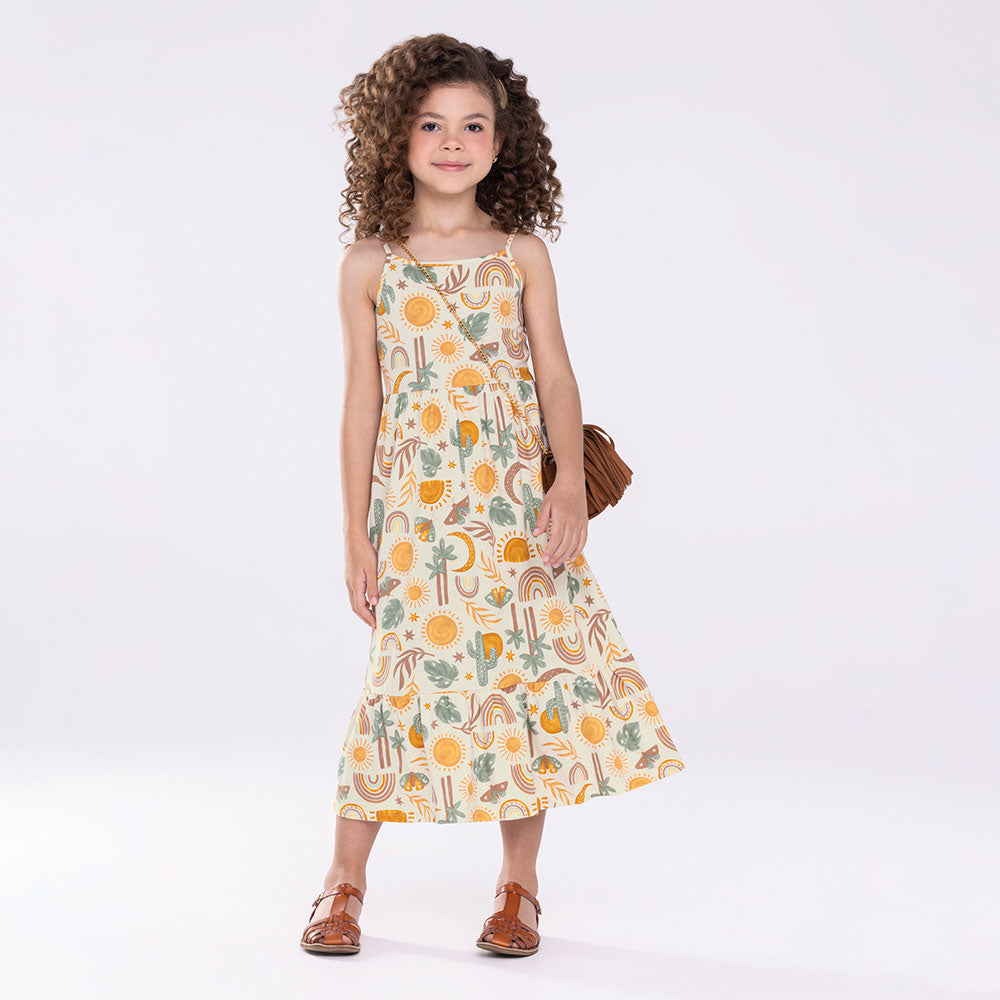 Vestido Infantil Midi Alcinha Meia Malha - Alakazoo