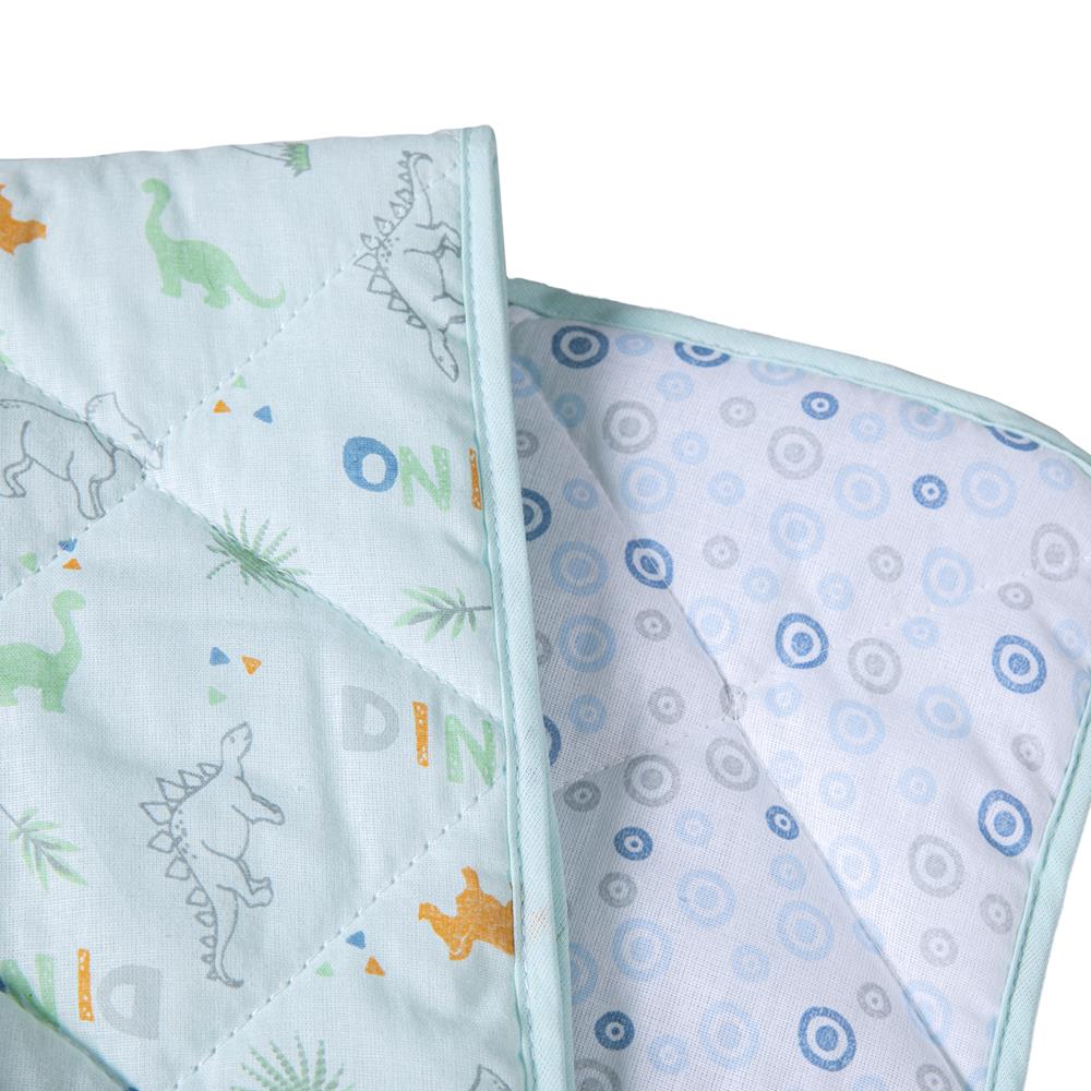 Edredom Dupla Face P/ Berço 1,30Mx85CM Dinossauro - Karinho