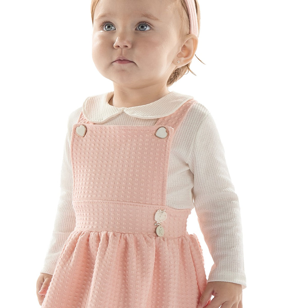 Conjunto Bebê Menina Salopete e Body Longo - Kiki Xodó