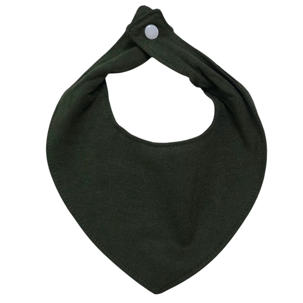 Babador Bandana Impermeável Bebê Liso Verde Escuro