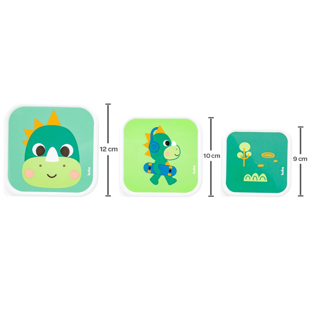 Kit 3 Potinhos Para Bebê Buba Zoo Dino - Buba