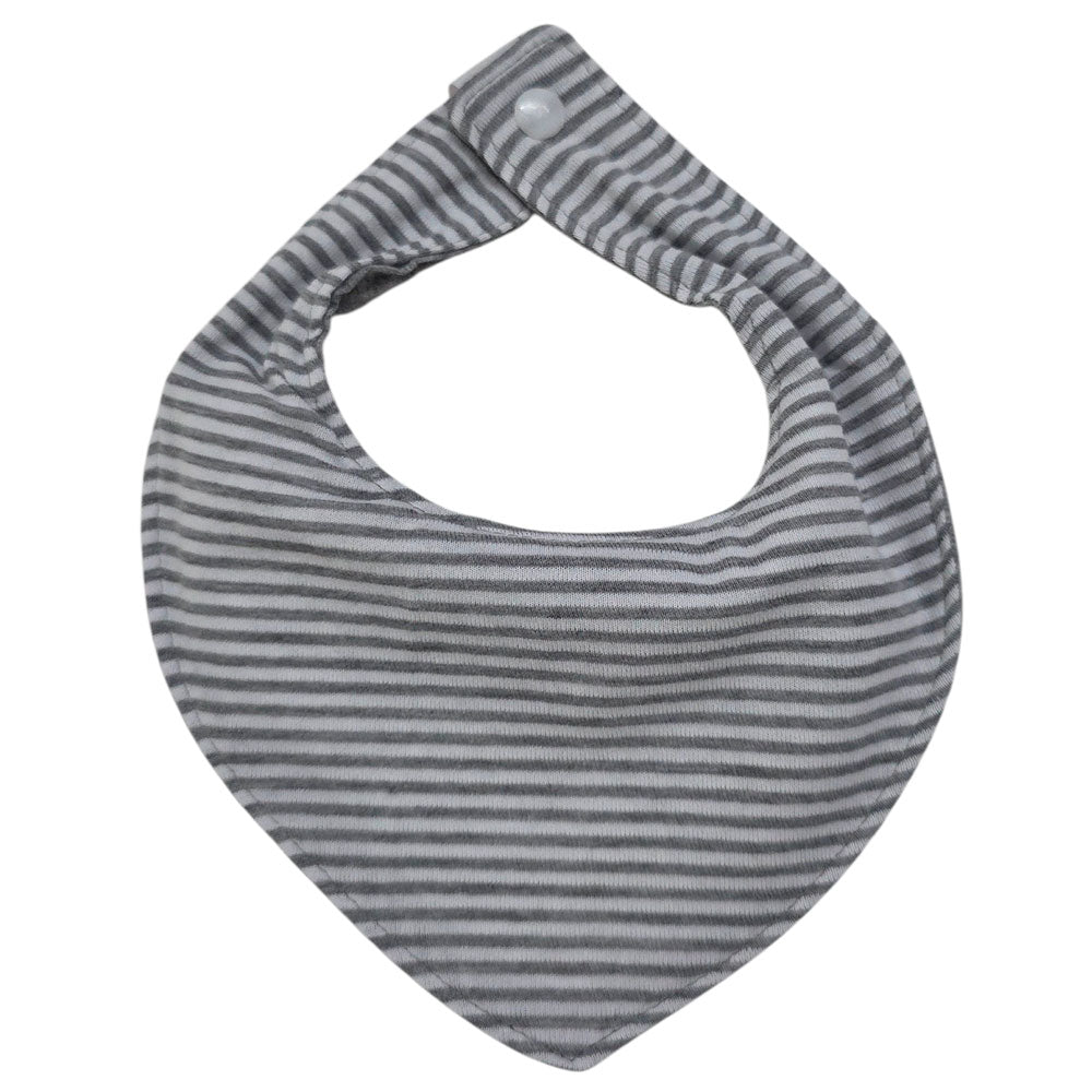 Babador Bandana Impermeável Bebê Cinza Listras