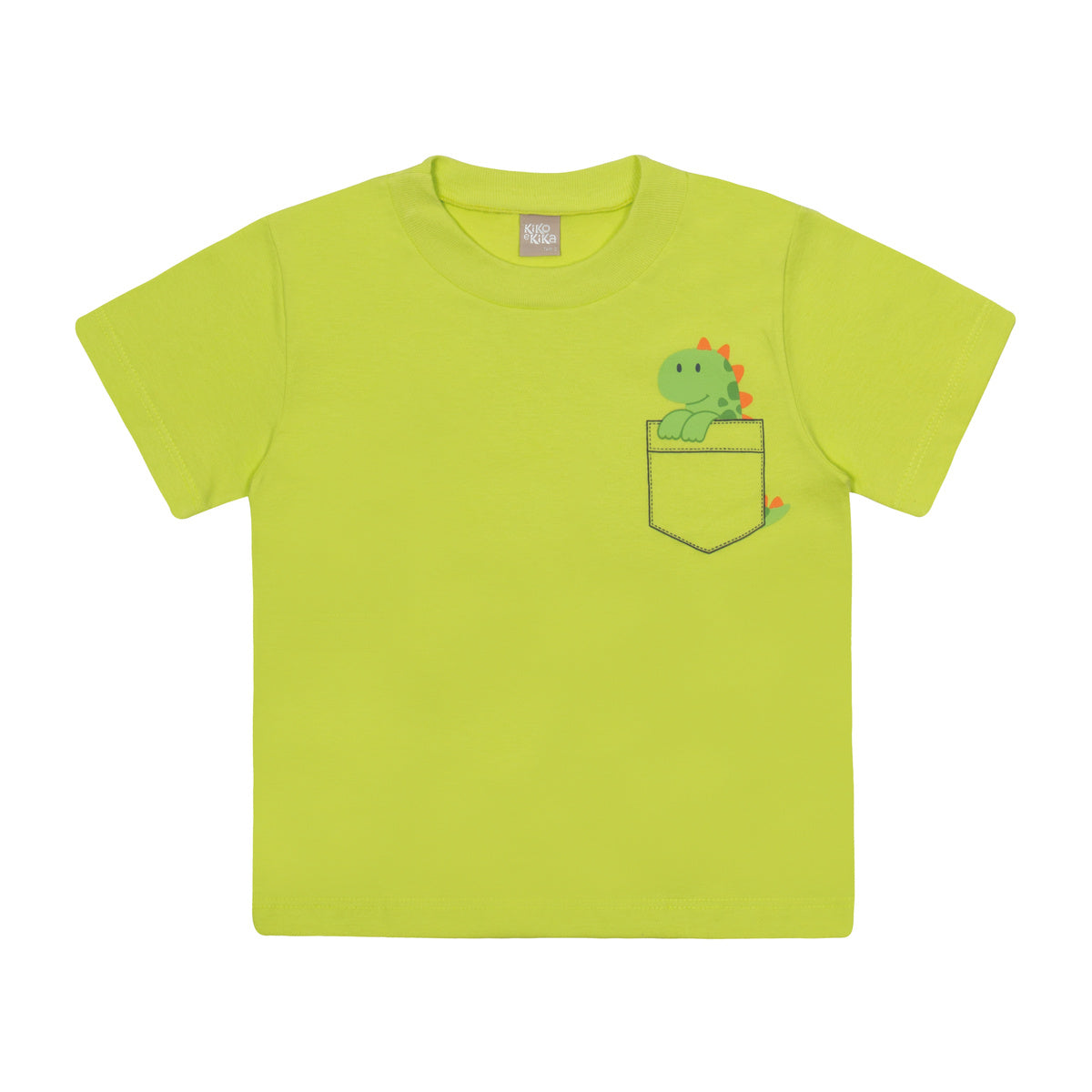 Camiseta Infantil Manga Curta Meia Malha Dino - Kiko e Kika