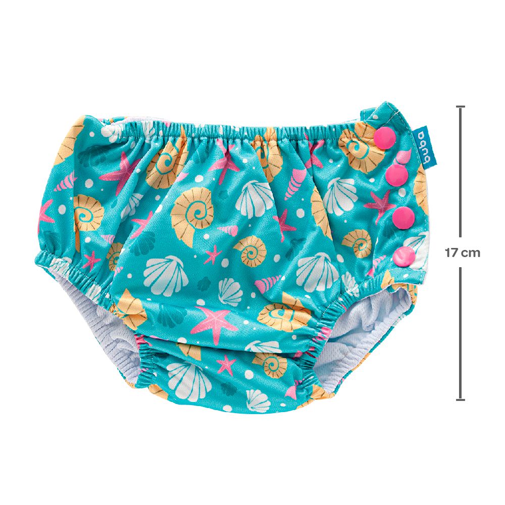 Biquini de Banho Com Fralda Reutilizável Praia Piscina Conchas - Buba