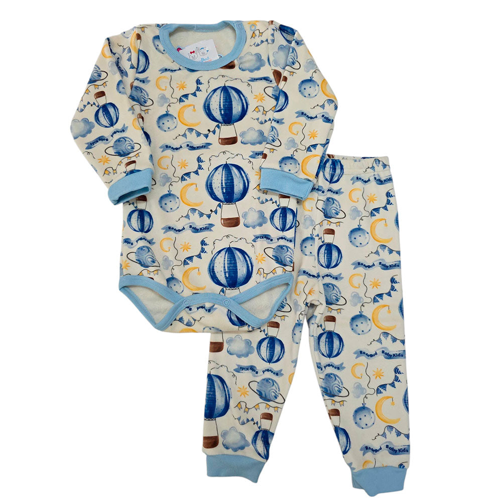 Conjunto Body e Calça Fleece Luxo Bebê Balões - Rosebud