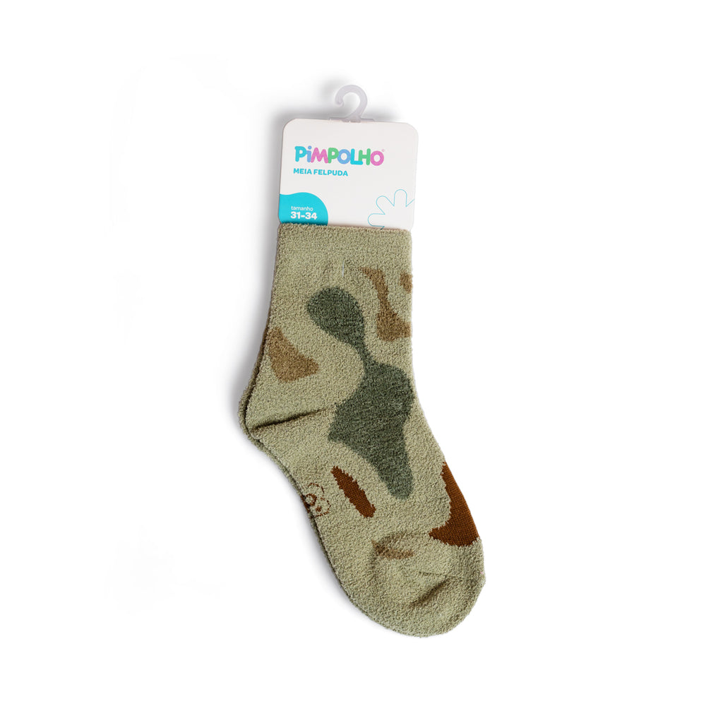 Meia Felpuda Infantil Menino 31-34 Camuflado - Pimpolho