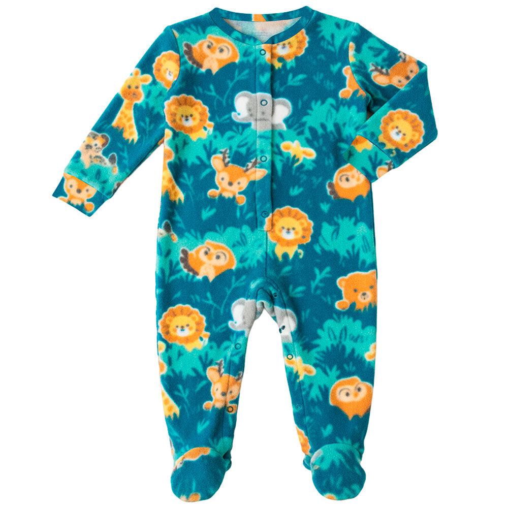 Macacão Soft Bebê Menino Azul Bichinhos - Have Fun