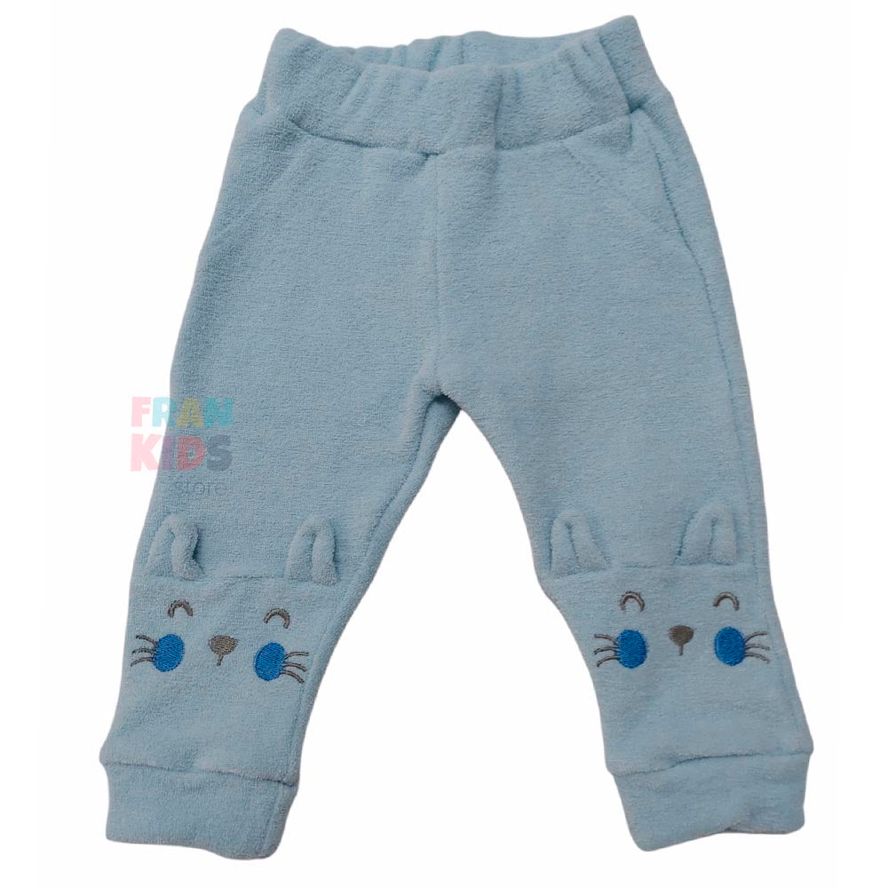 Calça Baby em Soft Glacê Gatinho Azul - Rosebud