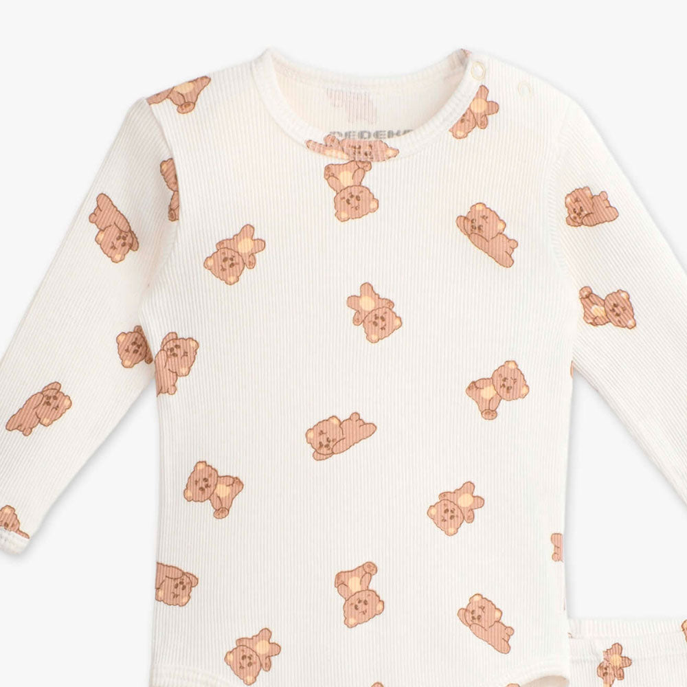Conjunto Canelado Body e Calça Bebê Ursinhos - Dedeka