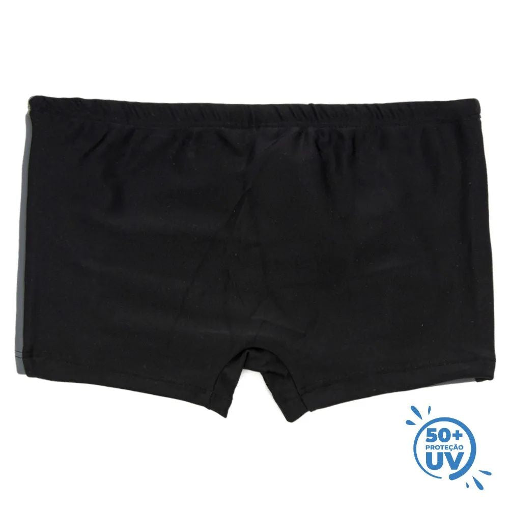 Sunga Boxer Infantil Com Proteção UV 50+ Preta - Everly