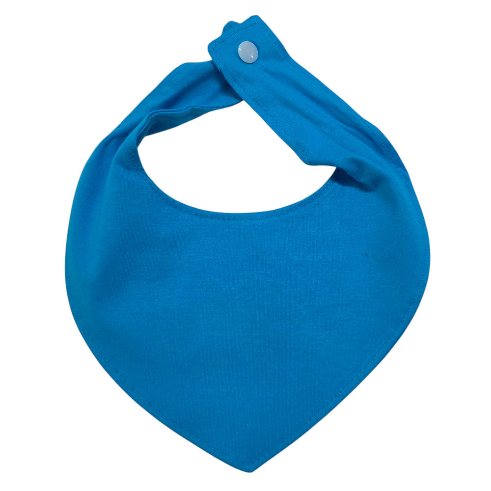 Babador Bandana Impermeável Bebê Liso Azul Celeste