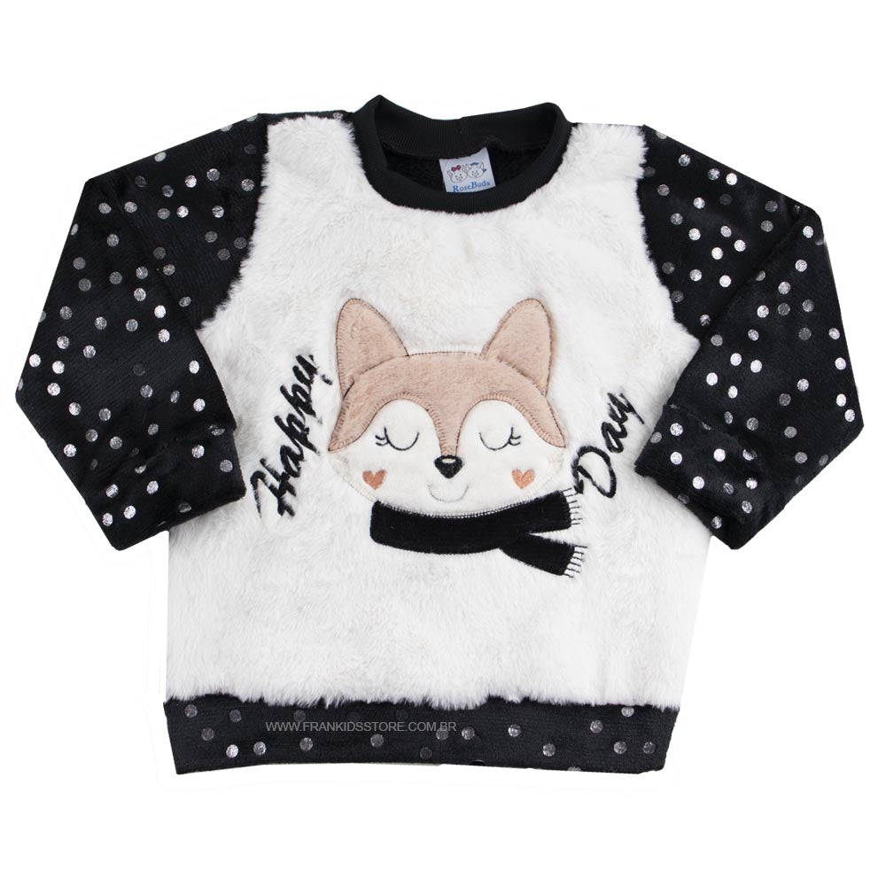 Conjunto Bebê Casaco em Fleece e Legging Térmica - Rosebud