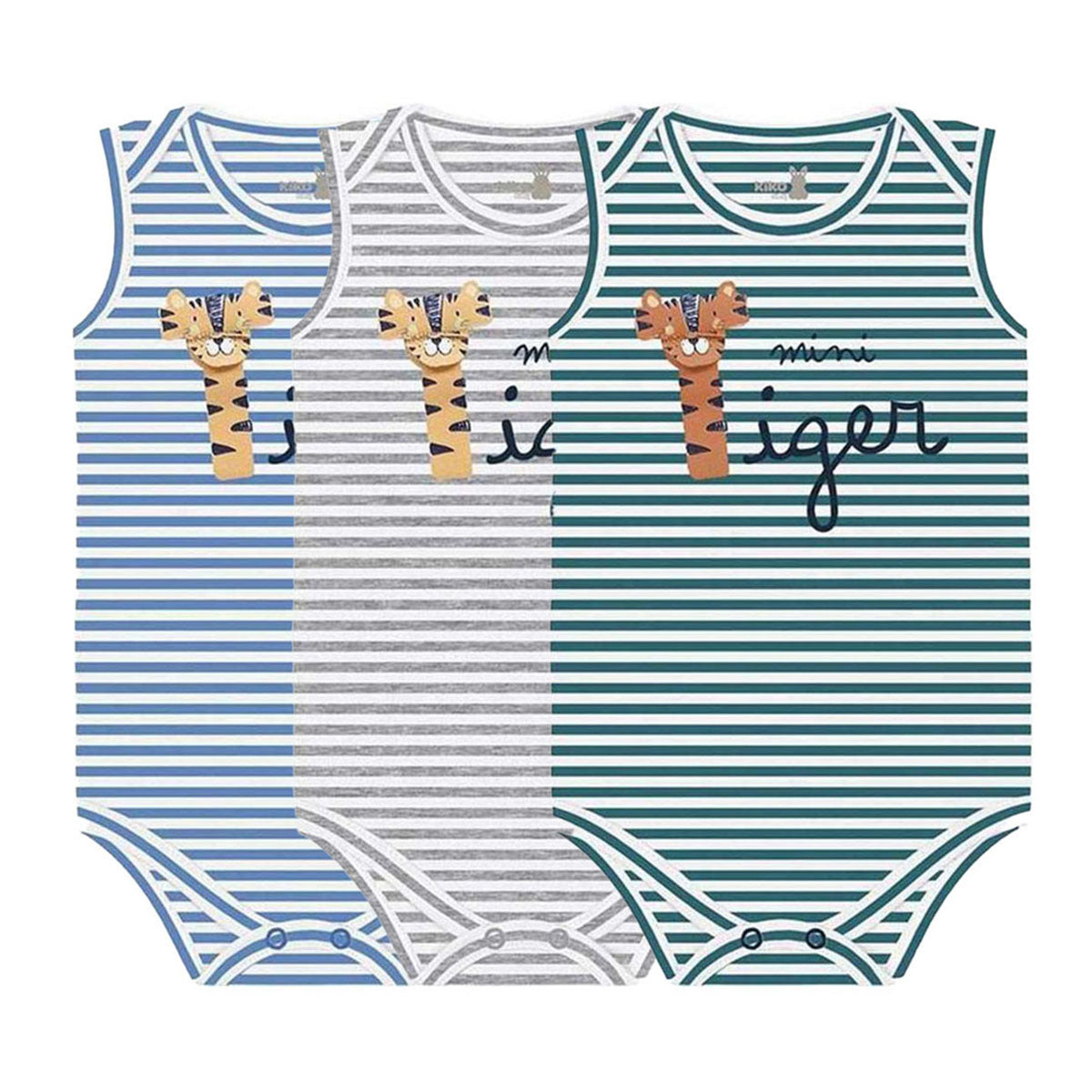 Body Regata Bebê Menino Mini Tiger - Kiko Baby