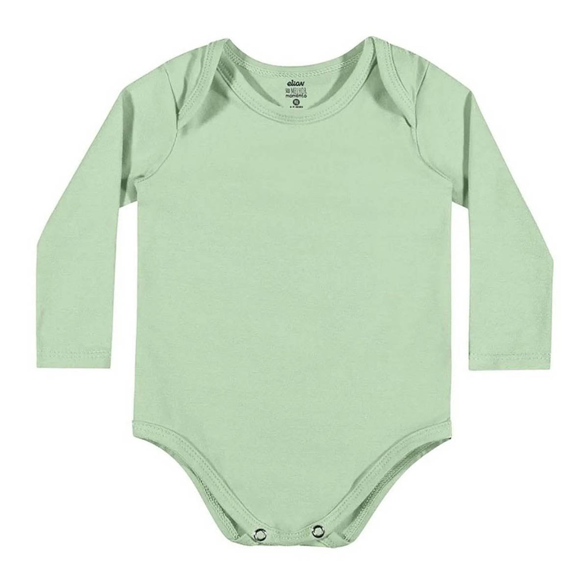 Body Manga Longa Bebê Unissex Liso em Cotton - Elian