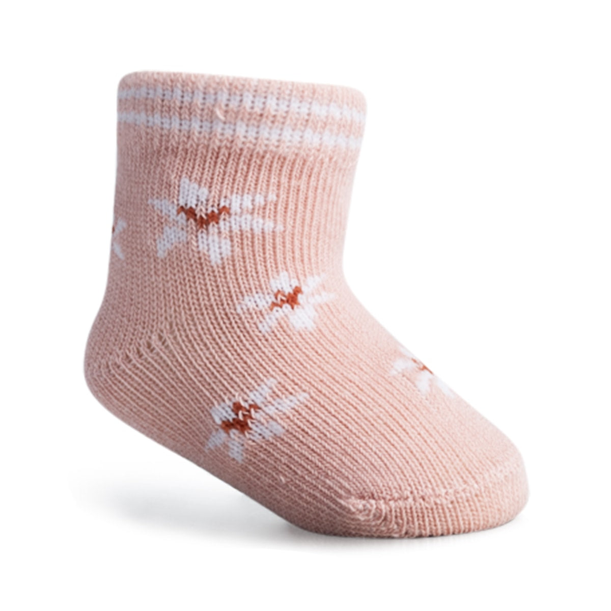 Kit 3 Pares Meia Cano Médio Bebê Menina Zero Flores - Pimpolho