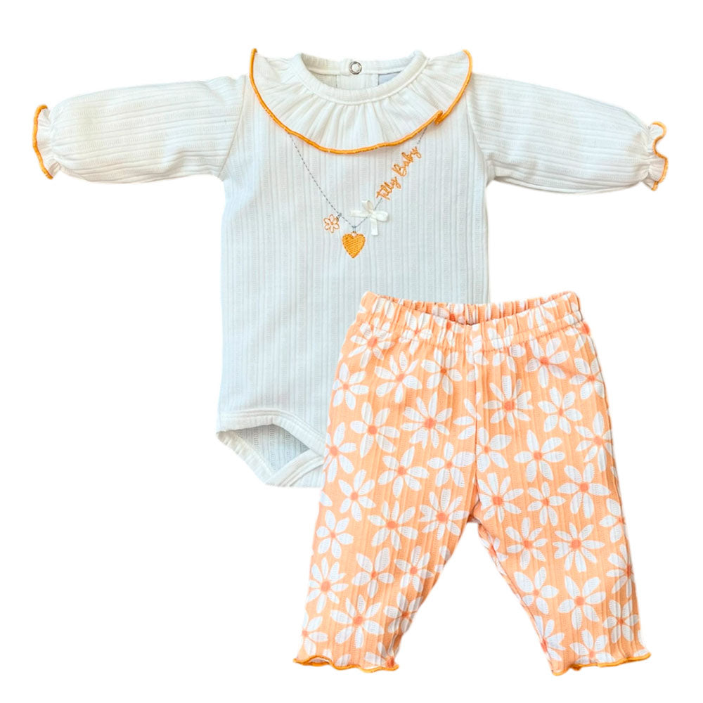 Conjunto Bebê Body Manga Longa e Calça Floral - Tilly Baby