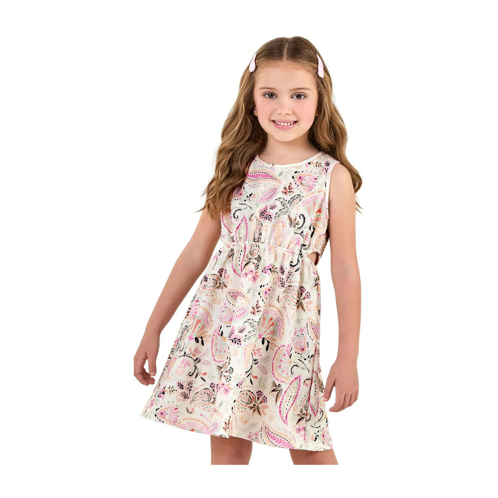 Vestido Infantil Menina Texturizado Paisley - Elian