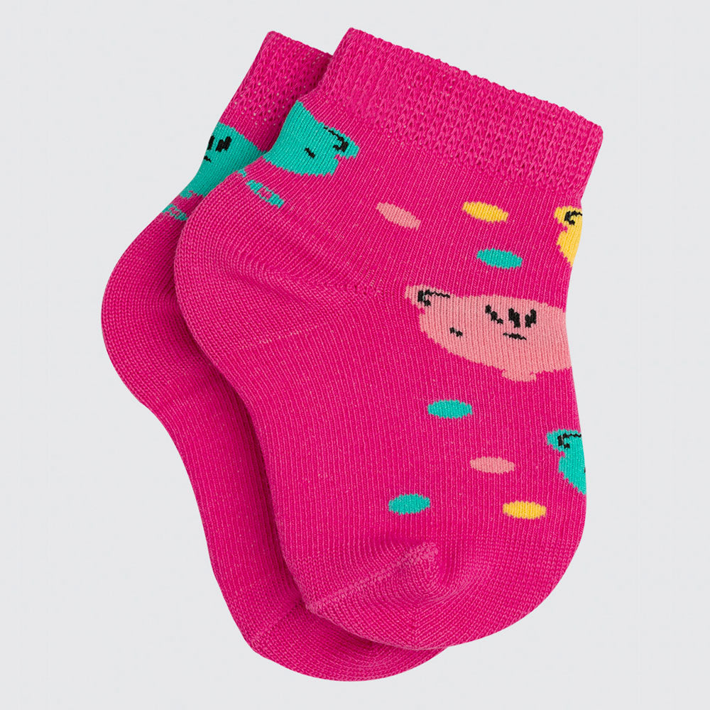 Meia Cano Médio Bebê Menina Ursos - Lupo