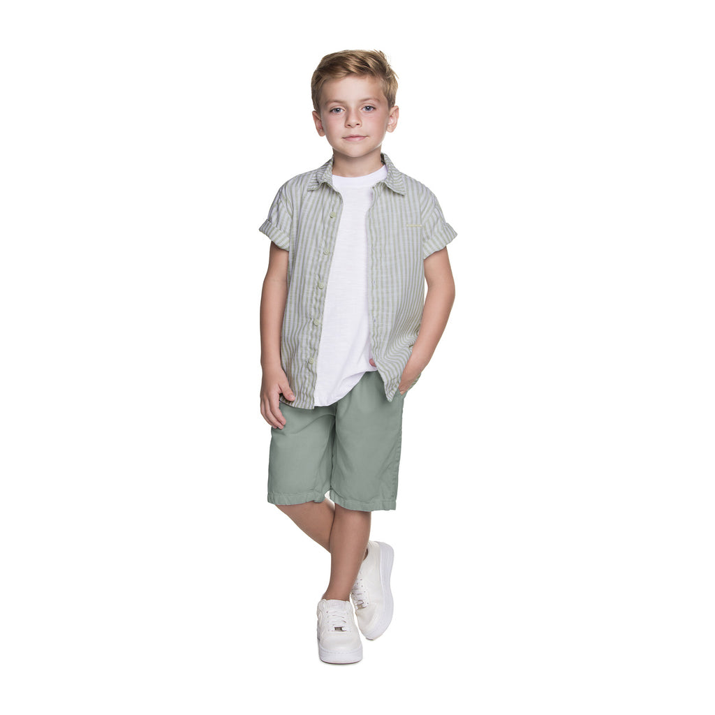 Conjunto Infantil Clean Camisa e Bermuda Sarja - Have Fun