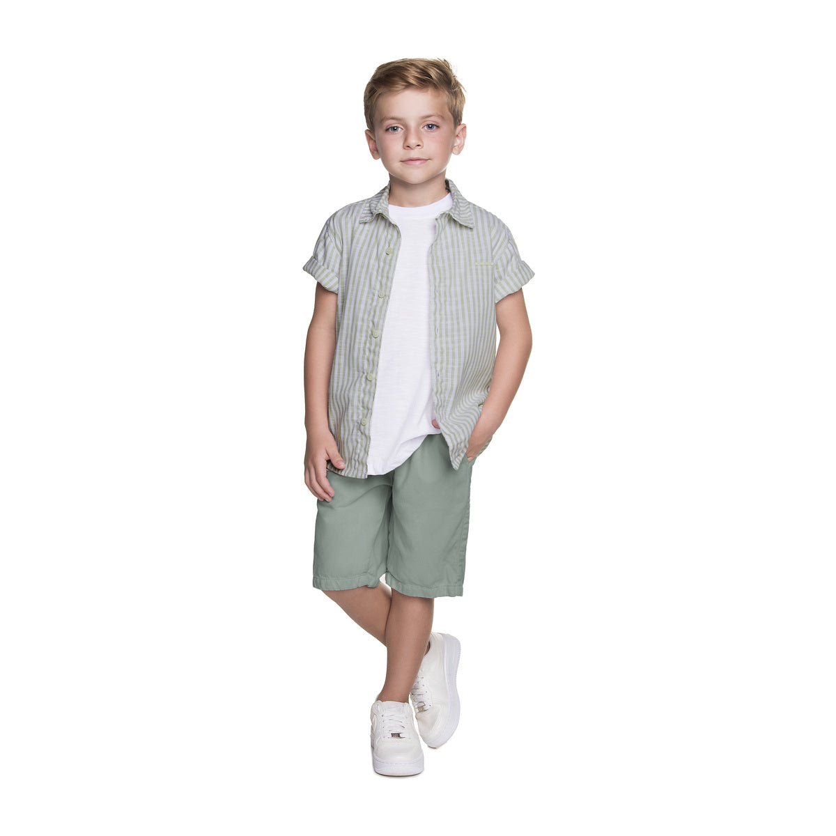 Conjunto Infantil Clean Camisa e Bermuda Sarja - Have Fun