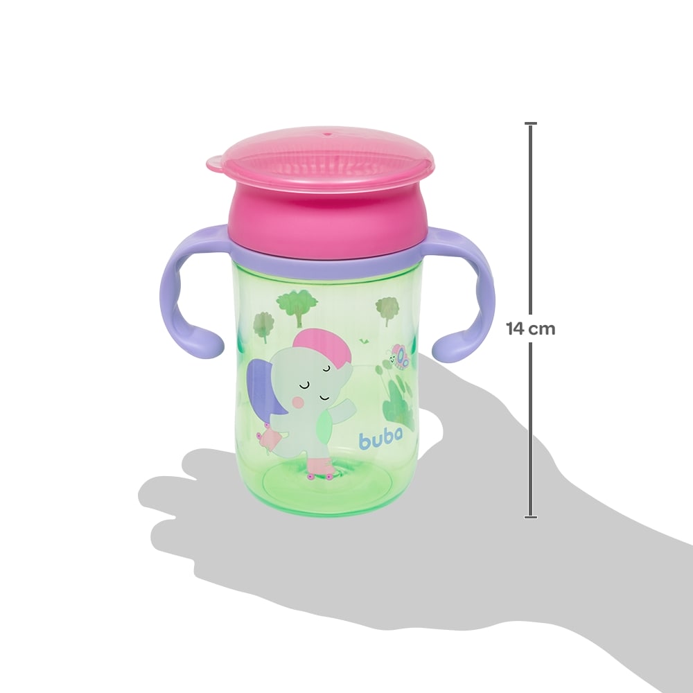 Copo de Transição Antivazamento Bebê 360º Buba Zoo Elefante - Buba