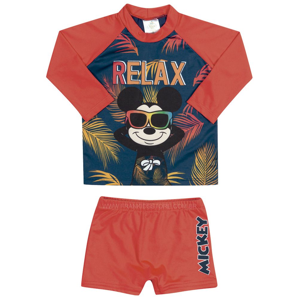 Conjunto Camiseta e Sunga Proteção UV 50+ Mickey - Marlan