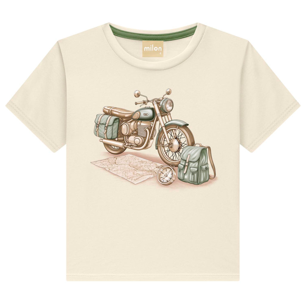 Camiseta Manga Curta Infantil Menino Moto - Milon