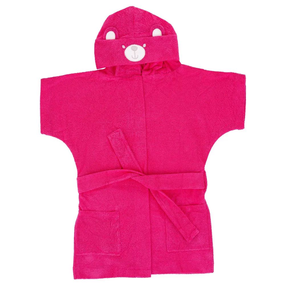 Roupão Bebê e Infantil Menina C/ Capuz Ursinho - Everly