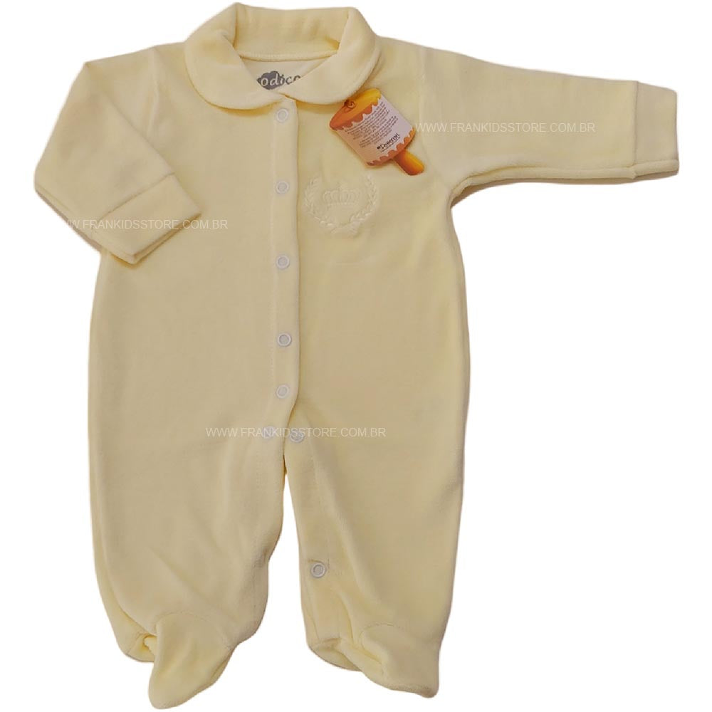 Macacão em Plush Pettenati Amarelo C/ Bordado - Odicon