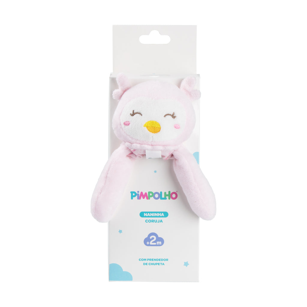 Naninha Bebê Menina Soft Rosa Coruja - Pimpolho