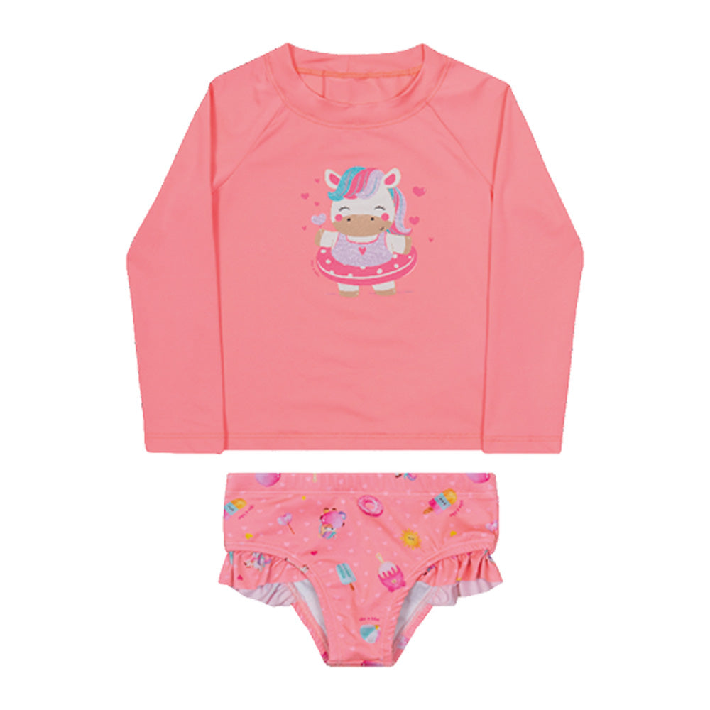 Conjunto Bebê C/ Proteção UV50+ Unicórnio - Kiko e Kika