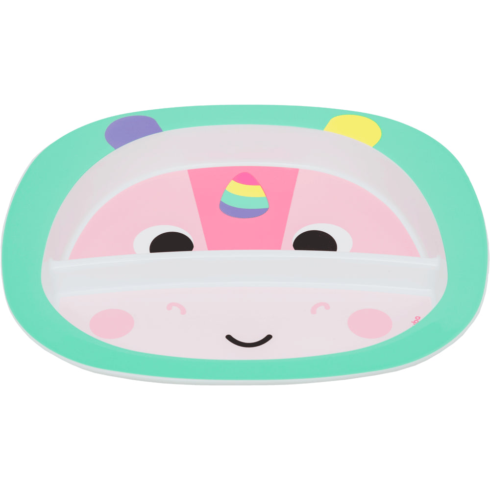Pratinho Bebê Infantil com Divisória Buba Zoo Unicórnio - Buba