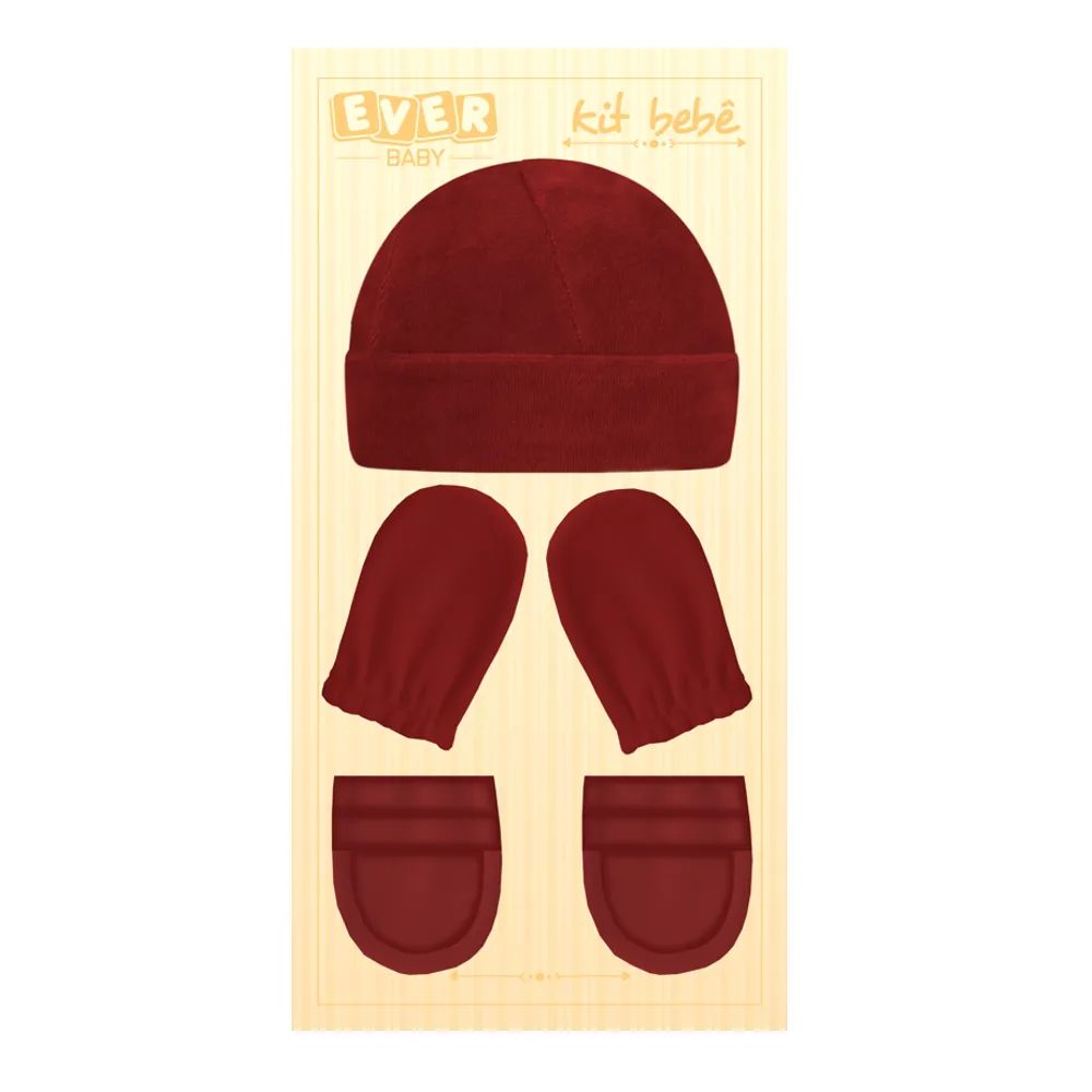 Kit Touca, Luva e Sapatinho RN 3 Peças em Suedine - Everly