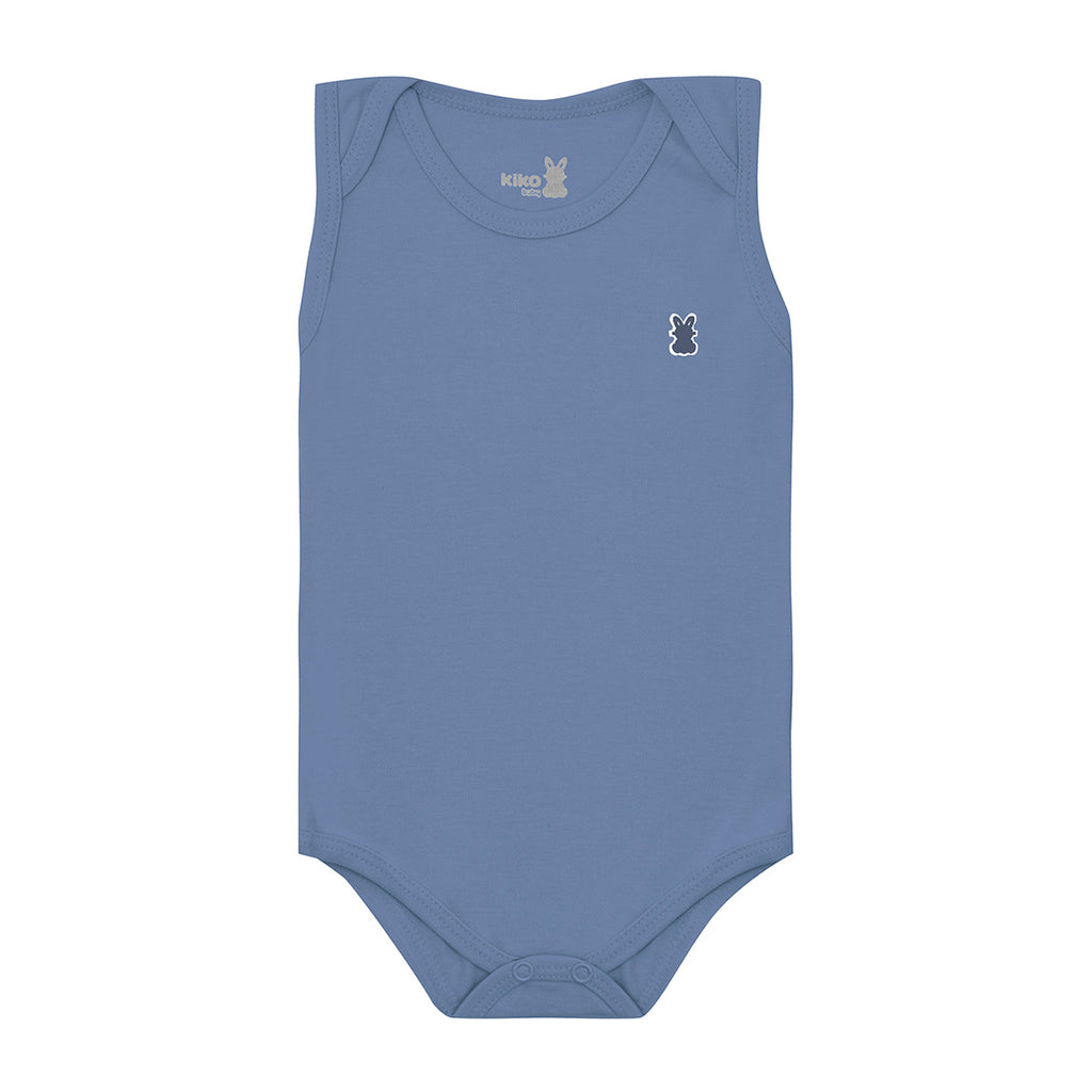 Body Regata Bebê Unissex Timeless Liso Em Suedine - Kiko Baby